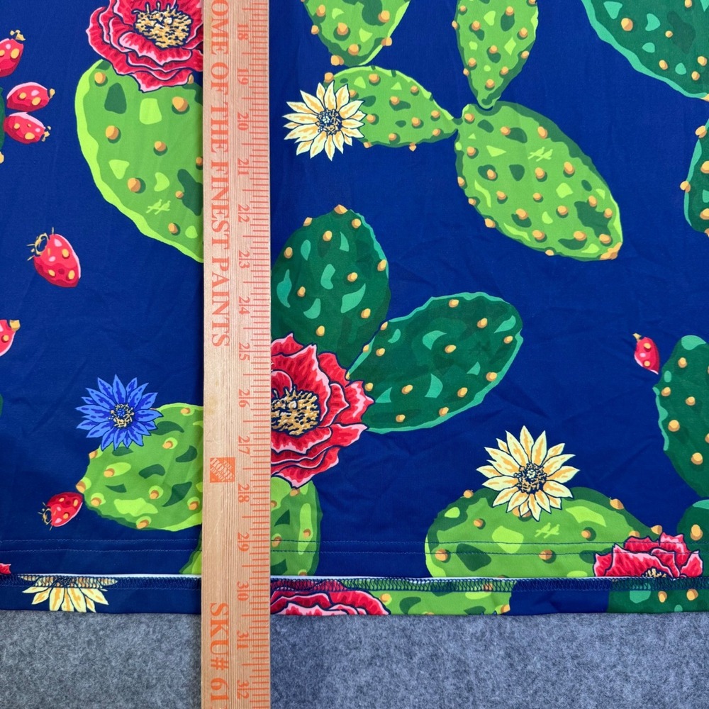 Two Dove Outdoor Mens Cactus Print Polo Shirt Navy Blue Floral XL Stretch Golf - Picture 8 of 9